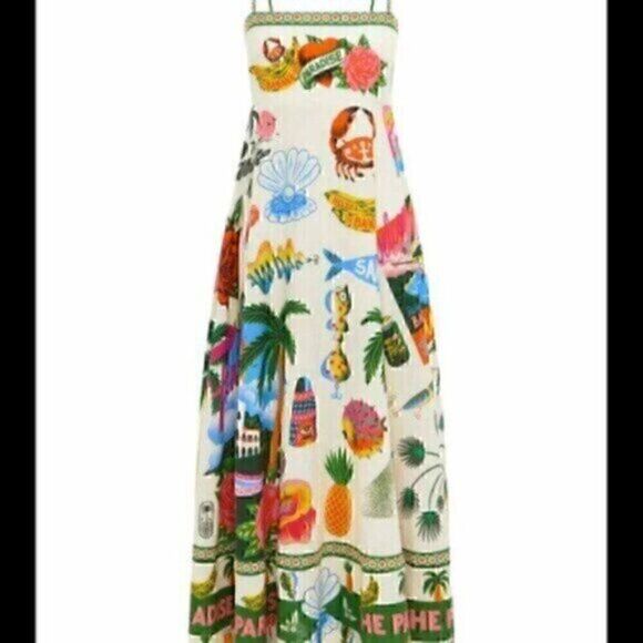 Tropical Summer Paradiso Midi Maxi Strapless Dress XL - Picture 3 of 16